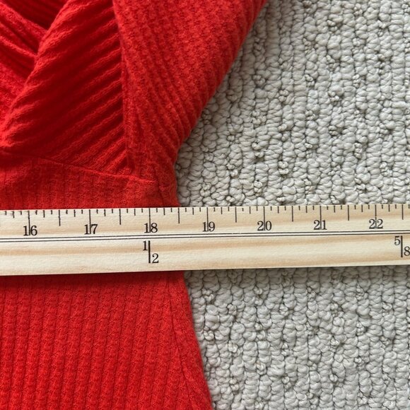 Free People Shirt Parisian Nights Blouse Bell Sleeve Top Vermillion SZ Small - Picture 7 of 7